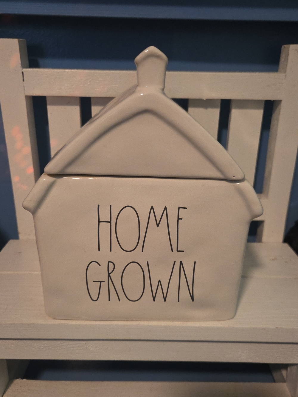 Home Grown Ceramic House Canister - White